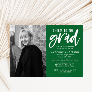 Invitation Vert Salutations à la Grad Script Grad Graduatio