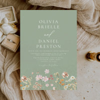 Vert sauge Boho Fleurs sauvages Mariage rustique d