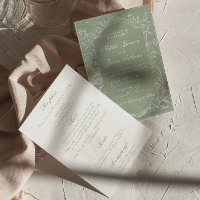 Vert Sauge Floral Bohème Herbal Tout En Un Mariage