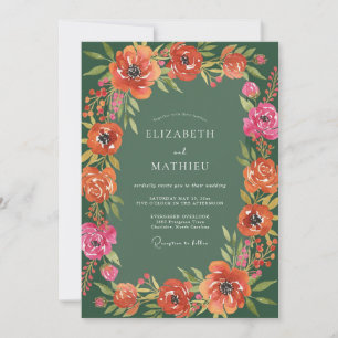 Invitation Vert sauge Mariage rustique abondant