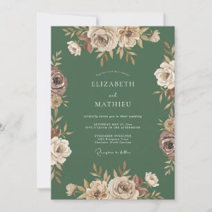 Invitation Vert sauge Mariage Terreux de la Nature