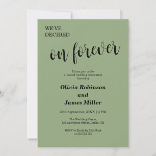 Invitation Vert sauge Nous avons décidé pour toujours Mariage