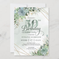 Vert succulents eucalyptus faux or 50e