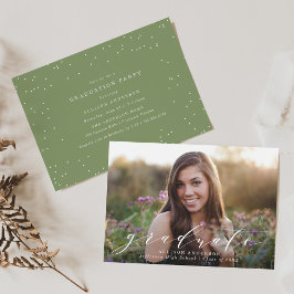 Invitation Vert | Sweet Script Photo Graduation Party