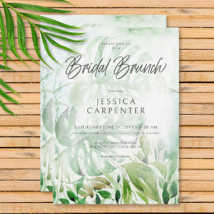 Invitation Vert tropical moderne Aquarelle Brunch nuptial