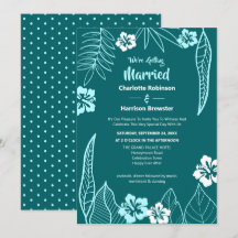 Vert tropical Turquoise moderne Mariage Turquoise