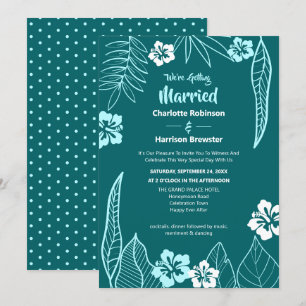 Invitation Vert tropical Turquoise moderne Mariage Turquoise