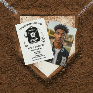 Invitation Veste de baseball universitaire Fête de fin d'étud
