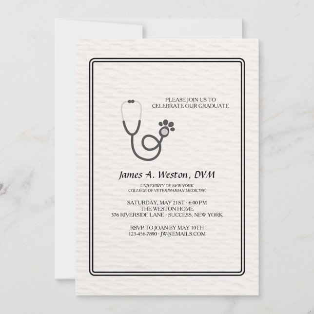 Invitation Vet Stethoscope (Devant)