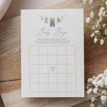 Vêtements de bébé bleu boho Bingo Baby Shower