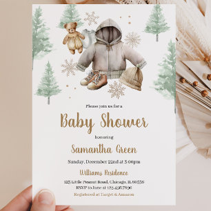 Invitation Vêtements de bébé bohème d'hiver Baby Shower