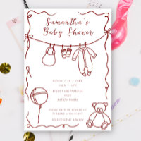 Vêtements de bébé dessinés à la main Baby Shower
