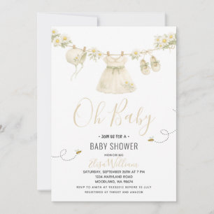 Invitation Vêtements de bébé pour fille pour une baby shower