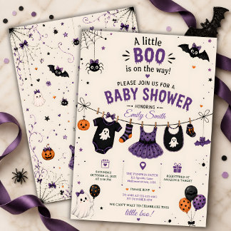 Invitation Vêtements de bébé pour la Baby Shower Halloween Li