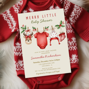 Invitation Vêtements de bébé rennes mignons Joyeux petit Noël