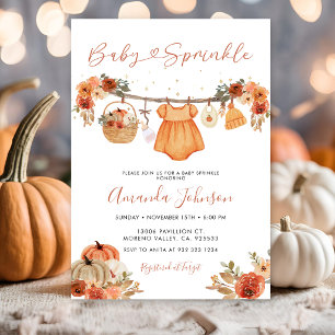 Invitation Vêtements de bébé rustiques pour bébé citrouille B