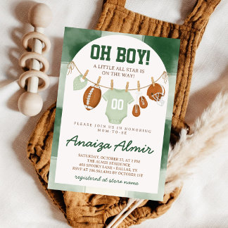 Invitation Vêtements de football pour bébé Little Rookie Baby