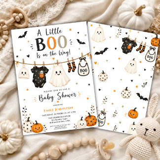 Invitation Vêtements de ligne de linge pour bébé Little Boo H