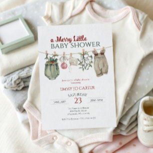 Invitation Vêtements de Noël pour bébé fille pour une Baby Sh