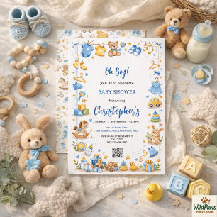 Invitation Vêtements et Jouets Mignons pour Bébé Cadeaux pour