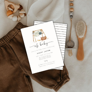 Invitation Vêtements minimalistes de Baby shower Boho neutres