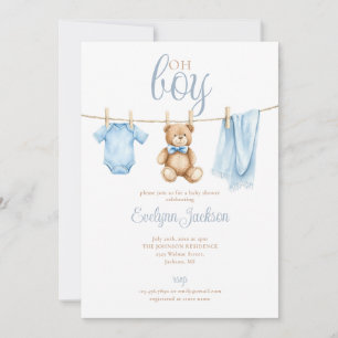 Invitation Vêtements pour garçon Bébé Shower Tout en Un