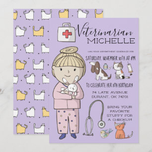 Invitation Vétérinaire à thème pour enfants