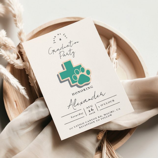 Invitation Veterinary School Paw Graduation Party (Créateur téléchargé)