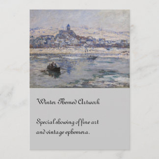 Invitation Vetheuil en Hiver Bateau sur la rivière