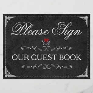 Invitation Veuillez signer notre panneau de livre d'or Hallow