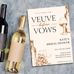 Invitation Veuve Avant Vows Tan Fête des mariées Brown