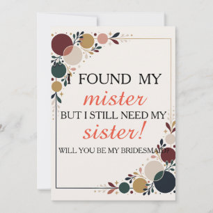 Invitation Veux-tu être ma demoiselle d'honneur?