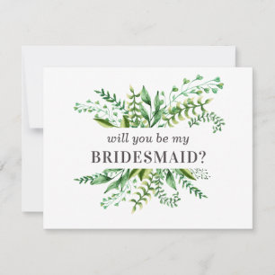 Invitation Veux-tu être ma demoiselle d'honneur. Feuillage aq