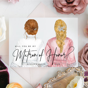 Invitation Veux-tu être ma demoiselle d'honneur? Filles en Ro