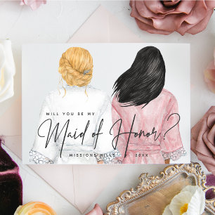 Invitation Veux-tu être ma demoiselle d'honneur? Filles en Ro