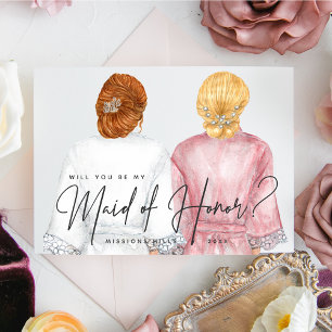 Invitation Veux-tu être ma demoiselle d'honneur? Filles en Ro