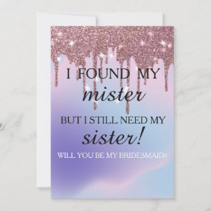 Invitation Veux-tu être ma demoiselle d'honneur? Rose Gold Dr