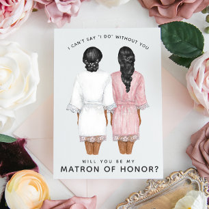 Invitation Veux-tu être ma témoin ? Filles en robe de chambre