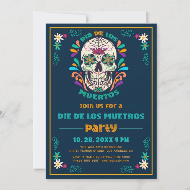 Invitation Vibe Day Of The Dead, Dia De Los Muertos 2 (Devant)