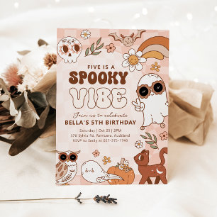 Invitation Vibe Éffrayante rétro Halloween Anniversaire Invit