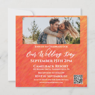 Invitation Vibes d'automne-Automne-Photo-Mariage-QR code-