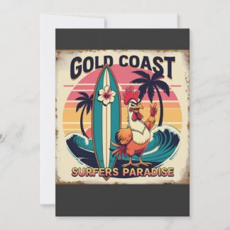 Invitation Vibes de Surfs tropicaux - Rooster Rétro & Waveboa