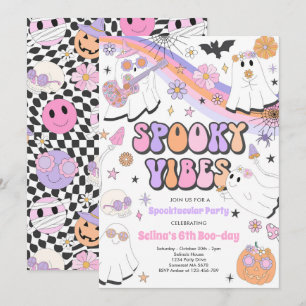 Invitation Vibes éffrayantes Halloween mignonne Fantôme Super