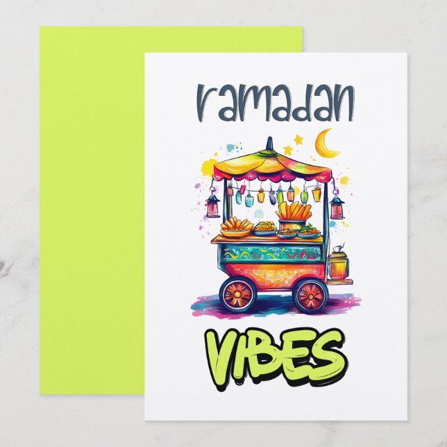 Invitation Vibes Ramadan | Panier alimentaire de la rue Arabe (Devant / Derrière)