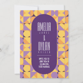 Invitation Vibes rétro géométriques Couleur d'automne