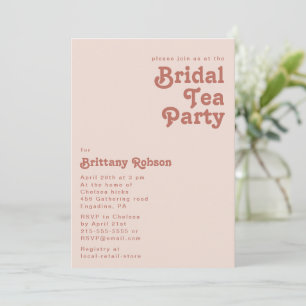 Invitation Vibes rétro simples Blush Pink Tea Party