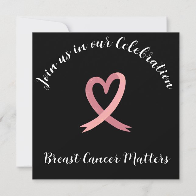 Invitation Vibrant Cancer du sein Pink Ribbon Party (Devant)