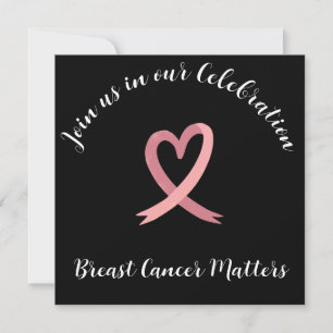Invitation Vibrant Cancer du sein Pink Ribbon Party