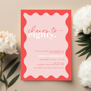 Invitation Vibrant Cheers à 80e fête d'anniversaire