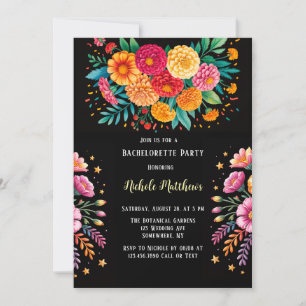 Invitation Vibrant Fiesta Mariage Bouquet Bachelorette Party